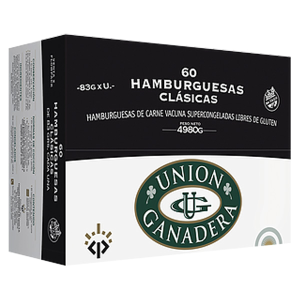 60 HAMBURGUESAS UNION GANADERA 83 GRAMOS