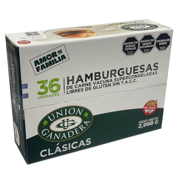 36 HAMBURGUESAS UNION GANADERA DE 83 GRAMOS