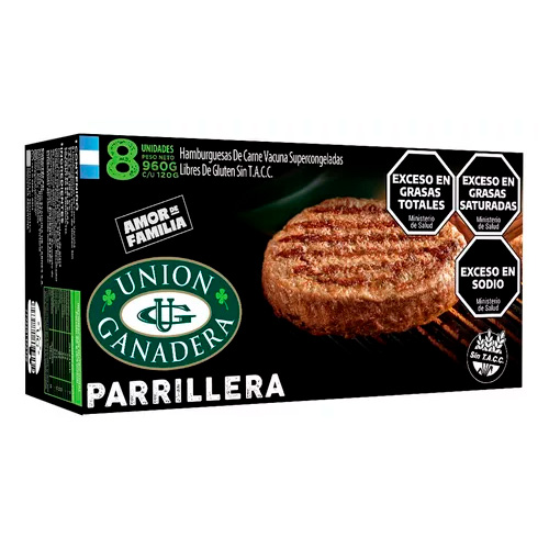 8 HAMBURGUESAS UNION GANADERA PARRILLERAS 120G