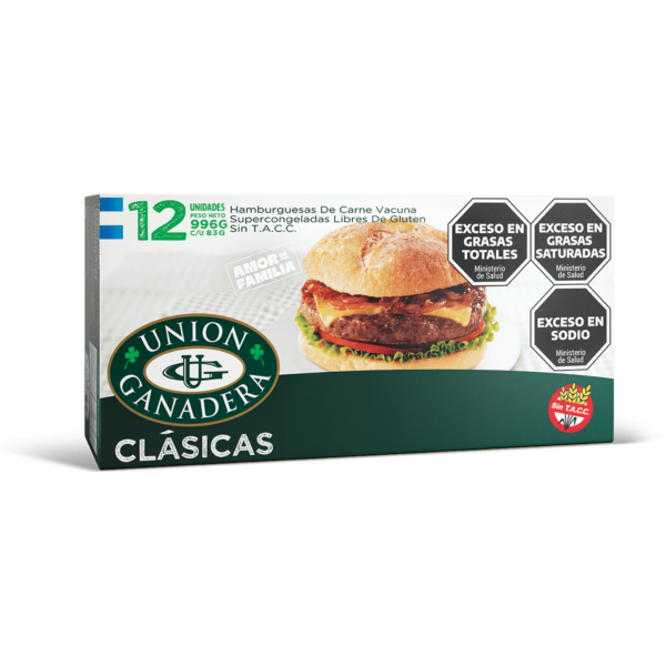 1 CAJA DE HAMBURGUESA UNION GANADERA X 12 UNIDADES