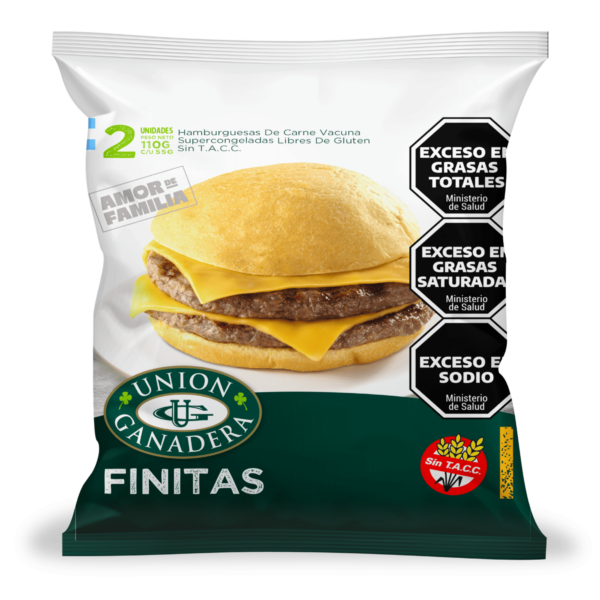 HAMBURGUESA UNION GANADERA FINITA 36 PAQUETES DE 2 UNIDADES 55 G